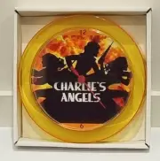 Charlie's Angels 7" Gold novelty wall/desk clock New.Kate Jackson,Farrah Fawcett