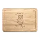 Oh An Owl Pun What A Hoot Rectangular Wooden Chopping Board - Funny Joke Bird