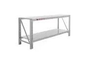 Centurion 2-Layer Garage Work Bench 400kg Capacity Grey Work Table Stand Shelf Racking Powder-Coated Reinforced Steel