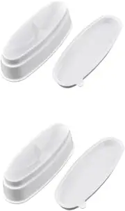 Beatifufu 2pcs Nail Art Tool Nails Dipping Powder Box Dipping Powder Container French Style Chrome