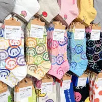 在飛比找蝦皮購物優惠-韓國襪子 kikiyasocks 立體彩色笑臉 短襪