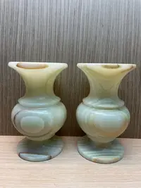 在飛比找Yahoo!奇摩拍賣優惠-大理石花瓶 天然玉花瓶 早期石料花瓶 大理石擺飾品 二手花瓶
