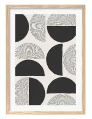 [Profile Australia] Australian Made Circle Lines Cluster Art Print A2 in Natural Frame