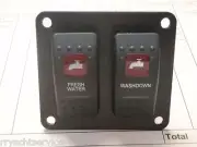 BOAT SWITCH PANEL FRESHWATER WASHDOWN PUMPS PSC21BK V1D1 G66B BLACK RED LENS