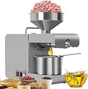 Zertylre Automatic Oil Press Machine 840W for Home Commercial, Press and Fry 2 in 1, High Oil Output Rate and All Stainless Steel 24H Continuous Work, Healthy Oil for Peanut Sesame Walnut