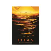 Retro Titan Moon Space NASA Science Wall Art