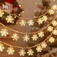 在飛比找誠品線上優惠-【好物良品】6米_LED聖誕節氣氛裝飾透明燈串/ 雪花