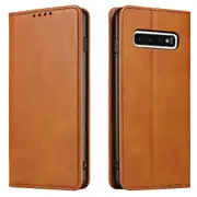 For Samsung Galaxy S10 Calf Texture Wallet Phone Case Magnetic Leather Stand Phone Case