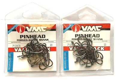 40 VMC 7120CB Coastal Black Flyliner Forged Short Shank Live Bait Hooks size 1/0