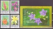 GRENADA GRENADINAS 1993 FLORES 4 VALORES + HOJITA BLOQUE NUEVOS MNH