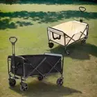 Beach Trolley Heavy Duty Foldable 150KG Load 5" Wheels Extendable Handle