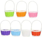 CAXUSD 7 Pcs Tote Baskets Portable Easter Egg Baskets with Comfortable Handles Versatile Storage for Bread Fruits Flowers for Picnics and Decorations Random Color