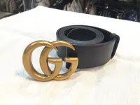 在飛比找Yahoo!奇摩拍賣優惠-《當肯二手名品》GUCCI 新款 黑色 雙G LOGO 寬版