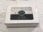 Sutton Chambre 1200 Thread Count King Sheet Set - White