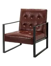 [Artiss] PU Leather Kora Armchair in Brown