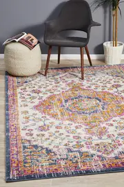 Eclectic Assort White Rug