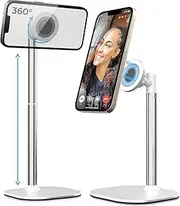 Cooper MagStand - iPhone Stand for Desk & Video Recording, Compatible with MagSafe, for iPhone 16 Pro Max, 15/14/13/12, Magnetic Phone Stand (Cream White)