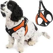 Gooby - Escape Free Easy Fit Harness, Small Dog Step-in Harness for Dogs That Like to Escape Their Harness, Orange, Small