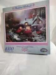 SEALED Thomas Kinkade Evening at Swanbrooke Cottage Thomashire puzzle 1000 piece