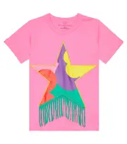 [Stella McCartney Kids] Stella McCartney Kids Fringe-trimmed cotton T-shirt Y 4 pink