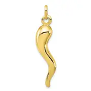 Ss/Gold Plated Sterling Silver Gold-Tone Italian Horn Pendant