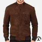Men's Suede leather jacket, Sven mocha Suede Bomber Jacket, Bomber Jacket men's