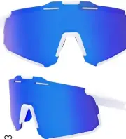 NEW- Cycling Sunglasses. White Frame. Blue Lens