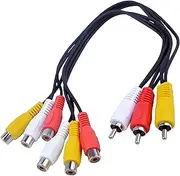 EZONEDEAL RCA Splitter Cable, 3 RCA Male Jack to 6 RCA Female Plug Splitter Audio Video Av Adapter Cable Composite Video Splitter Adapter Output Cables Cord