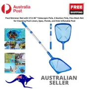 Pool Skimmer Net with 17.5-35” Telescopic Pole, 3 Section Pole, Fine Mesh Net