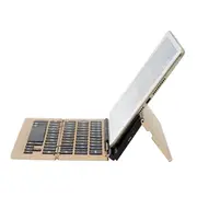 Aluminum Alloy Foldable Wireless bluetooth 3.0 Keyboard GOLD COLOR