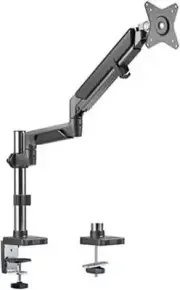 Single Monitor Pole-Mounted Epic Gas Spring Aluminum Monitor Arm Fits 17-32"