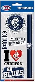 Carlton Blues AFL Temporary TATTOO Sheet
