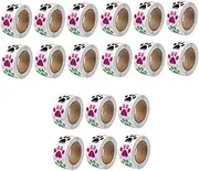 Abaodam 3sets Dog Print Self-Adhesive Sticker Roll Stickers Design for Parties 6rolls*3