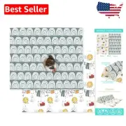 Double-Sided Foam Play Mat for Infants - 70" x 59" Rainbow Design