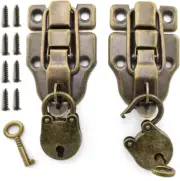 SDTC Tech Retro Style Cabinet Duckbilled Toggle Hasp Latch and Antique Padlock K