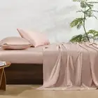 NATUREFIELD Silky Bed Sheets Set Twin Size (3pc), Rayon Derived from Bamboo B...