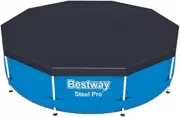 Flowclear PVC Round 10 Foot Pool Cover for Above Ground Frame Pools with Drain