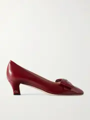 [Valentino Garavani] Valentino Garavani - Bowow 45 Bow-embellished Leather Pumps - Red - IT38 IT 38 Red