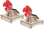 KOMBIUDA 2 Sets Solar Power Fan DIY Wooden Assemble Toys Stem Solar Toys for Boys and Project