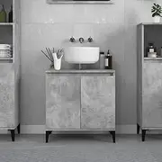 Sink Cabinet Concrete Grey 58x33x60 cm Engineered Wood Bathroom Vanity Unit with Organizer Storage Cabinet, Wall Mounted for Kohler Sinks, Practical Design with Ample Storage Space & Sturdy Base