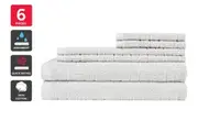 Sheraton 6 Piece 100% Cotton Textured Towel Set (Silver)