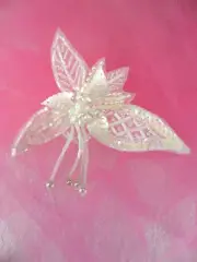 FS457 Leaf Dangle Sequin Beaded Applique 3" ~ 2 COLORS