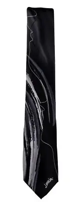 Men's Jerry Garcia Designer Abstract Necktie - Black and Gray - NWT