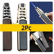 2Pc Windproof Straight Torch Blue Flame Lighter Brightfire Refillable Torch Lot
