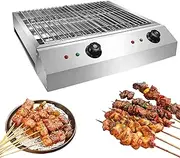 Electric Smokeless Indoor Grill Machine, 2800W Portable BBQ Barbecue Grill with Water Filled Drip Tray, Double Knob Temperature Control, 42x43cm Extra Large Grilling Surface, for Outdoor Picnic