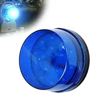 12V LED Warning Light, Blue LED Strobe Beacon Emergency Alarm Warning Signal Flashing Light - Without Sound (7.3 * 4.2cm)