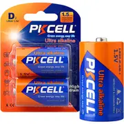 PKCELL PK2PD 1.5V Ultra Alkaline D Battery 2Pk Lr20 Ultra Digital
