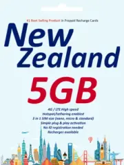 New Zealand Travel - 15 days 5GB One NZ Prepaid data SIM card 4G/LTE