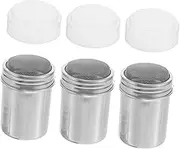 3pcs Stainless Steel Powder Sprinkler Jar Powder Shaker for Cooking Spice Shaker Lid Flour Sifter Set Small Flour Sifter Drawing Tool
