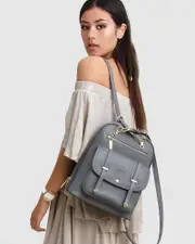 [Belle & Bloom] 5th Ave Leather Backpack - Ash